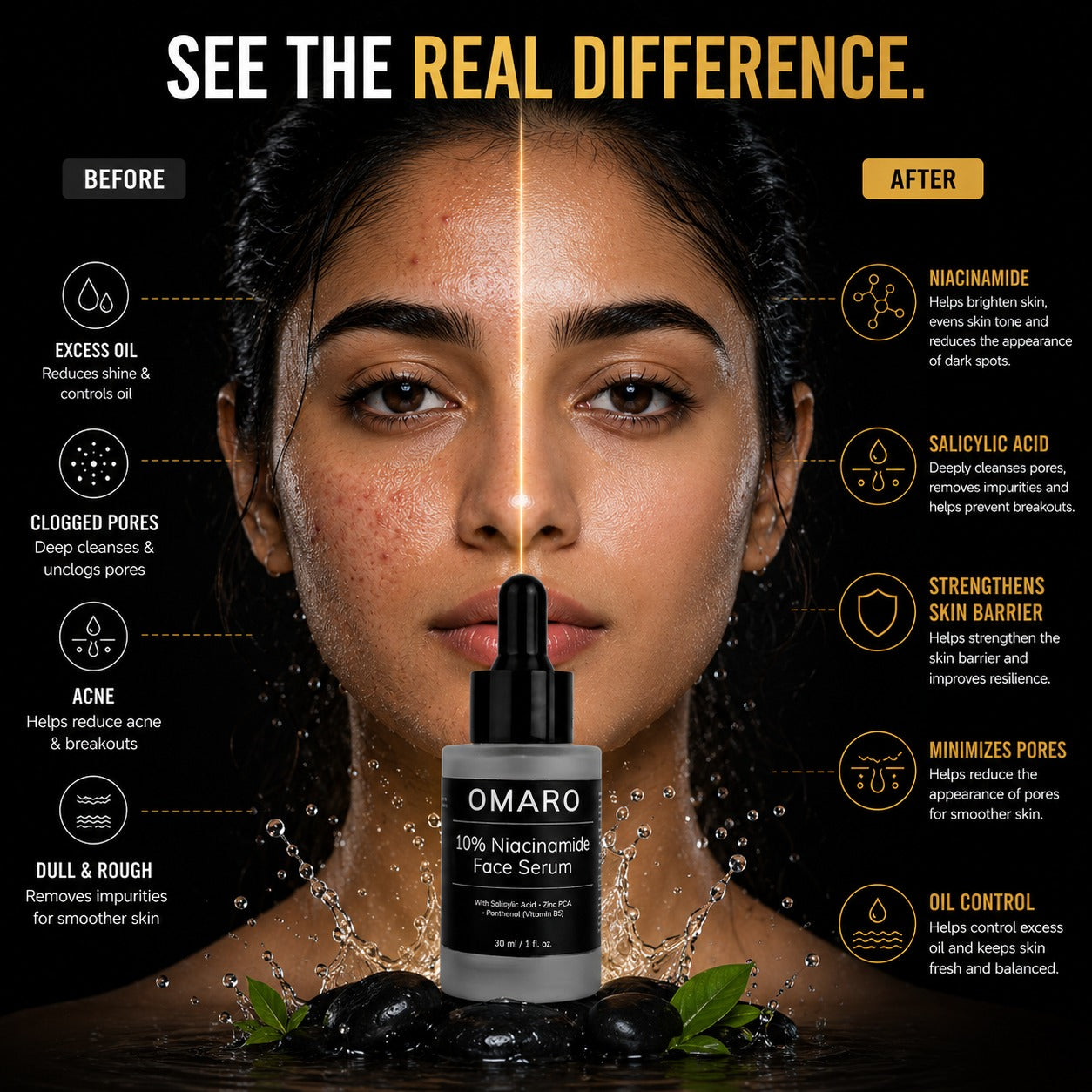 OMARO 10% Niacinamide + Salicylic Serum